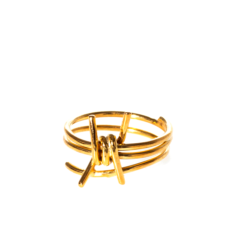 Anillo Púas con baño de oro