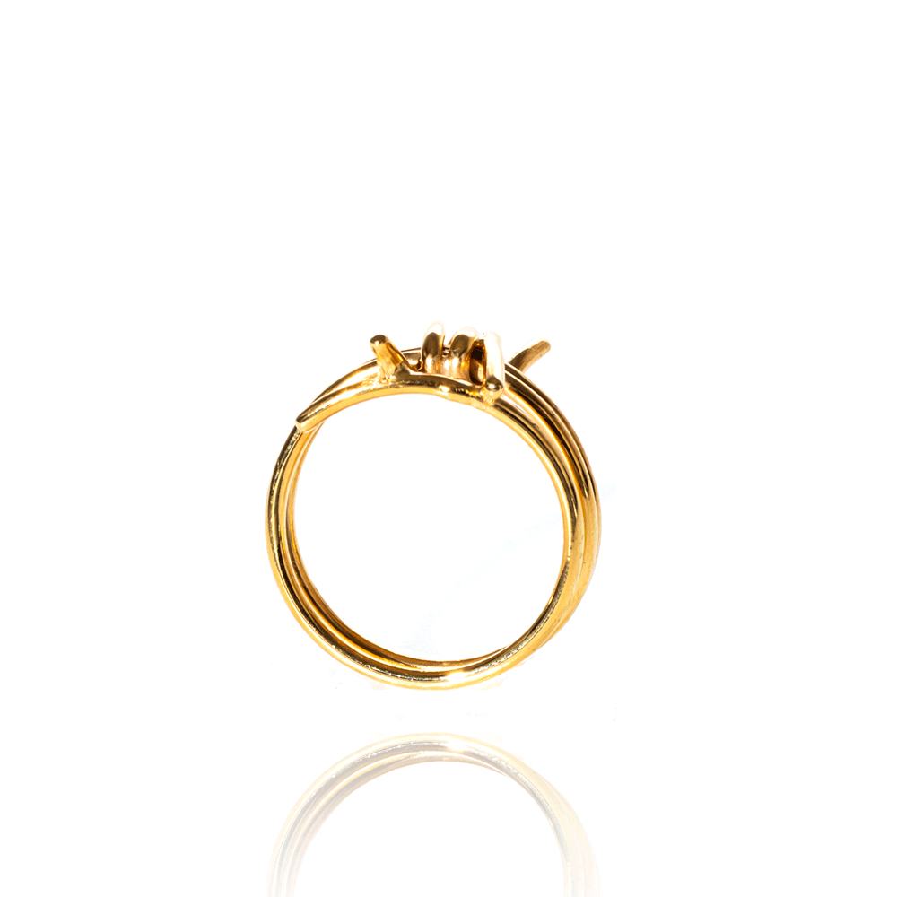 Anillo Púas con baño de oro